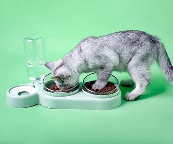 3-in-1 Dog and Cat Feeding Station with Dishwasher Safe Bowls and Built-In Water Dispenser - Modern Design for Fresh Hydration 2