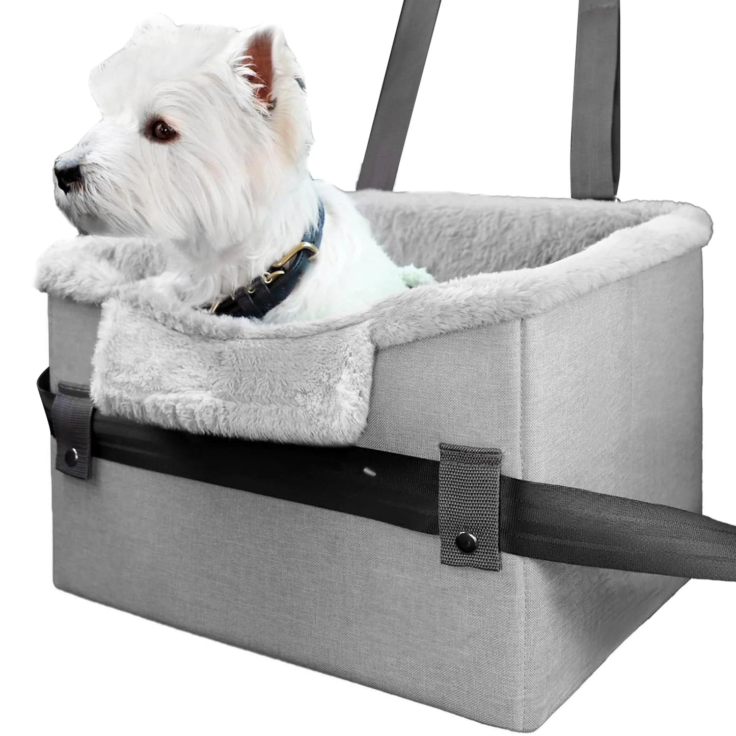 Portable Dog Car Seat for Small Dogs - Foldable Design with Safety Buckles, Ideal Dog Booster Seat for Pets Up to 25Lbs 2