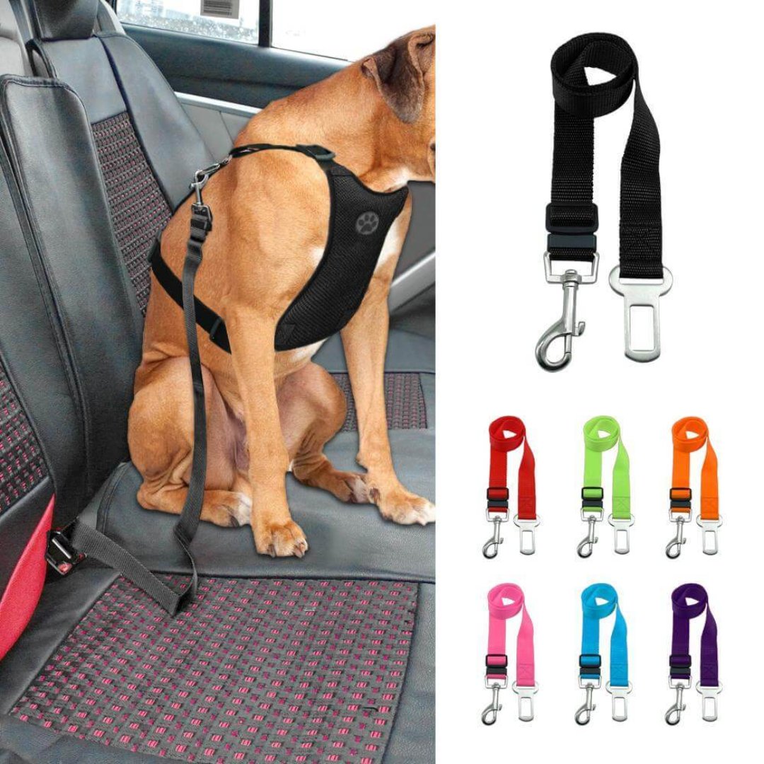 Adjustable Dog Seat Belt Harness with Swivel Snap Closure for Safe and Comfortable Travel – Durable Nylon, Fits Most Car Models 0