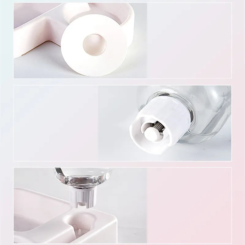 Automatic Pet Feeder and Water Dispenser – Space-Saving 2-in-1 Design for Cats and Dogs, Durable Plastic, Easy Clean 5