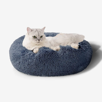 Calming Cat Bed with Raised Rim for Comfort – Ultra-Soft Plush Fabric, Non-Slip Base, Easy to Clean, Perfect for All Cats 1