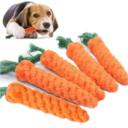 Carrot Shape Cotton Rope Dog Toy – Durable Chew Toy for Dental Care, Engaging Design for All Dog Sizes 1