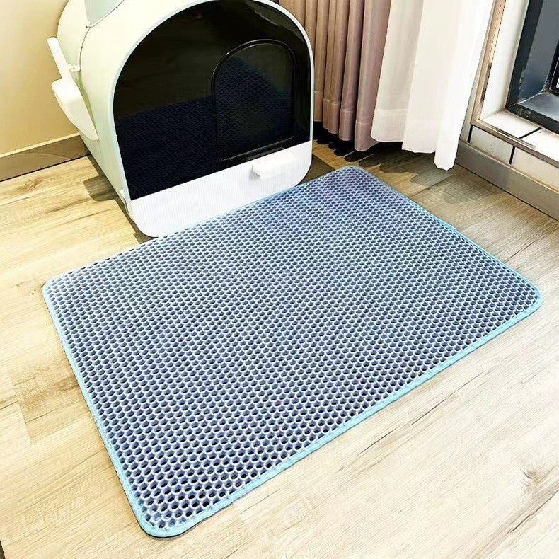 Cat Litter Mat with Non-Slip Waterproof Design – Easy to Clean Litter Box Mat for Kitty Litter and Litter Catching 2