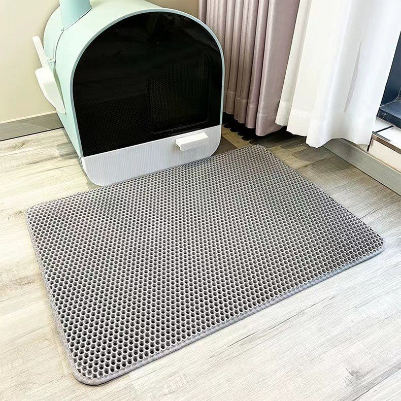 Cat Litter Mat with Non-Slip Waterproof Design – Easy to Clean Litter Box Mat for Kitty Litter and Litter Catching 3