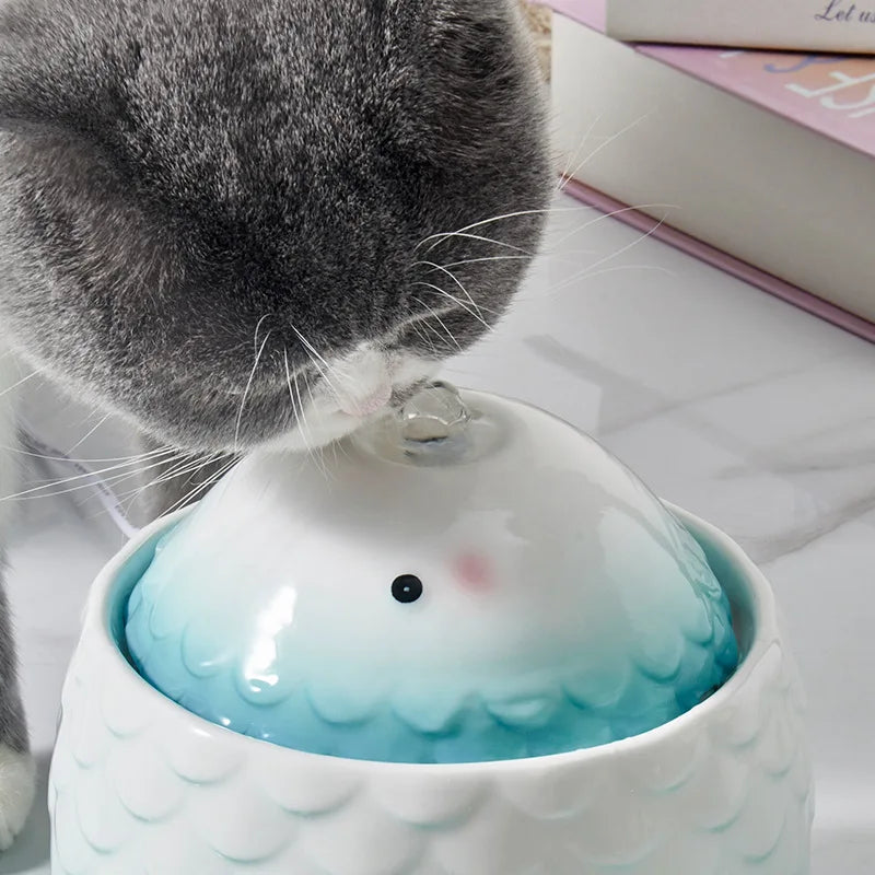Ceramic Water Fountain for Pets – Automatic Fresh Water Dispenser for Cats and Small Dogs 3