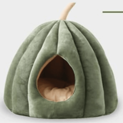 Cozy Closed Cat Bed in Pumpkin Shape – Warm Plush Indoor Bed for Cats, Soft and Breathable Design 7