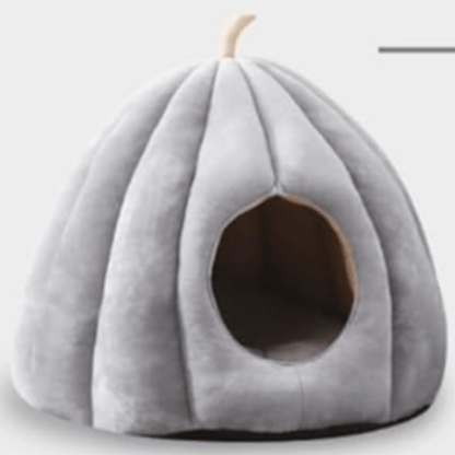 Cozy Closed Cat Bed in Pumpkin Shape – Warm Plush Indoor Bed for Cats, Soft and Breathable Design 9
