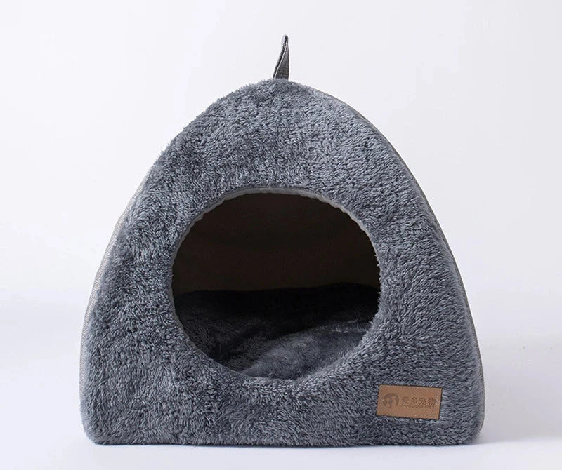 Cozy Enclosed Cat House Indoor – Triangle Design for Warmth and Comfort, Soft Velvet Material, Easy to Clean, Multiple Sizes 6