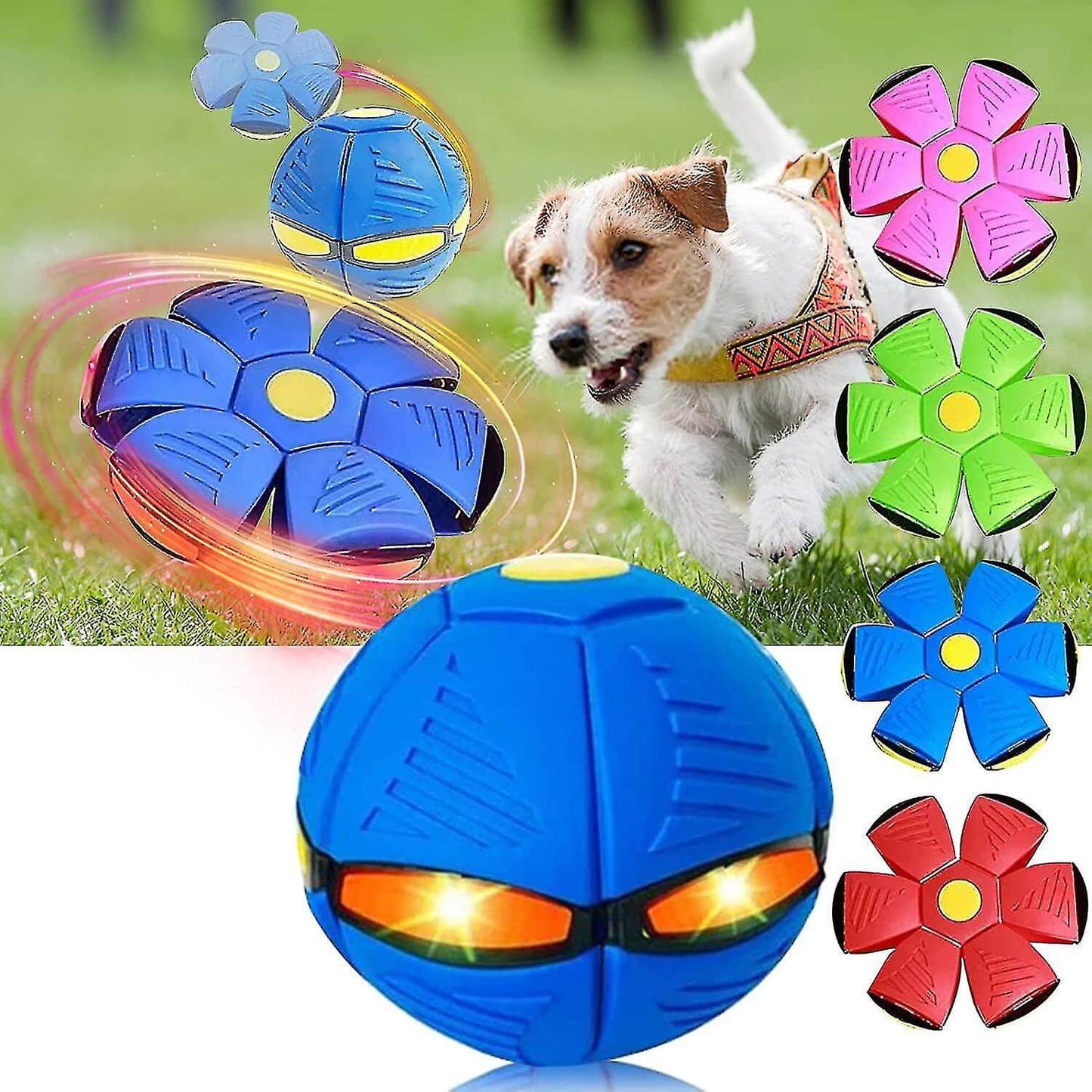 Durable Flying Saucer Disc Ball Dog Toy for Aggressive Chewers – Interactive Fetch Toy in Vibrant Colors 1
