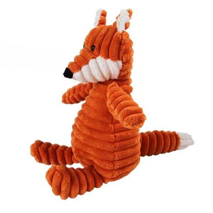Durable Plush Dog Chew Toy – Squeaky Corduroy Critters for Small and Large Dogs, Bite-Resistant Fun 16