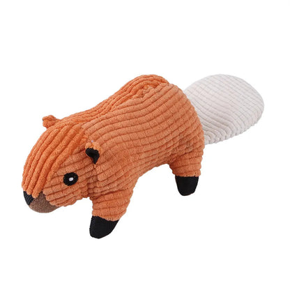 Durable Plush Dog Chew Toy – Squeaky Corduroy Critters for Small and Large Dogs, Bite-Resistant Fun 8