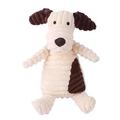 Durable Plush Dog Toy with Squeaky Sound – Corduroy Critters for Small and Large Dogs 7