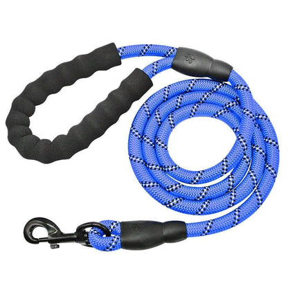 Durable Reflective Dog Leash 5ft Heavy-Duty Rope with Padded Handle for Night Safety and Comfort 0