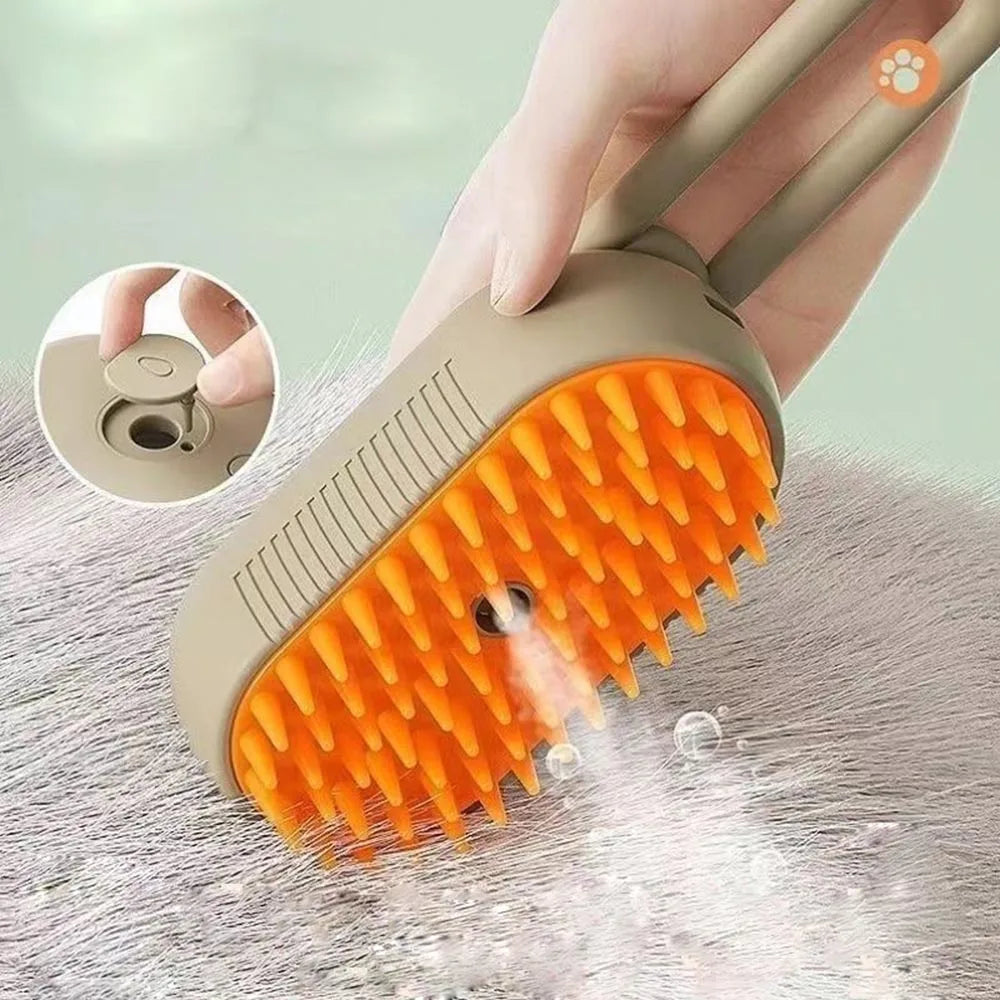 Electric Steam Brush for Pet Grooming – 3-in-1 Steam, Spray, and Massage Function 4