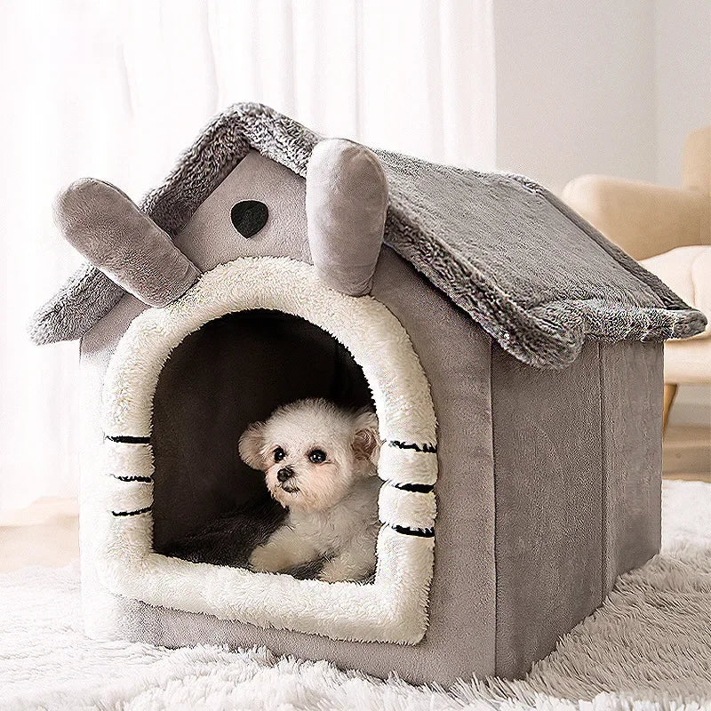 Foldable Cotton Dog and Cat Bed – Cozy Portable Pet House for Small Pets, Lightweight and Easy to Store 3