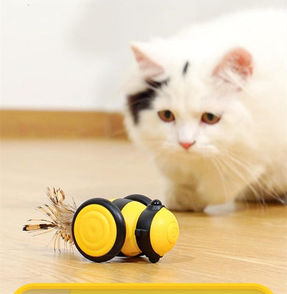 Interactive Remote-Controlled Cat Toy with LED Light and Feather Attac ...