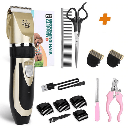Low-Noise Dog Clipper Grooming Kit with 4 Attachment Combs – Whisper-Quiet, Low-Vibration Dog Grooming Clippers for Sensitive Pets 0