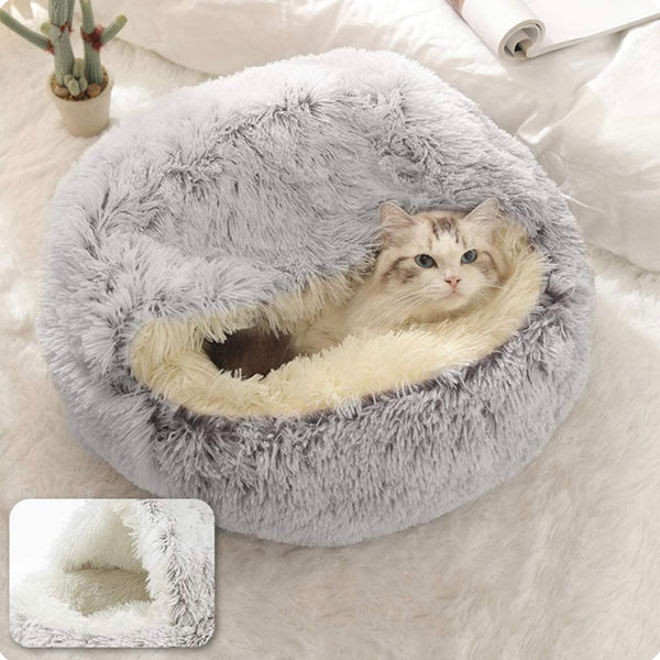 Orthopedic Pet Bed for Cats and Small Dogs – Cozy Cave Plush Bed with Supportive Rim, Machine Washable, Anti-Slip Base 4