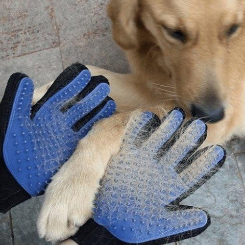 Pet Grooming Gloves for Cats and Dogs – Adjustable Deshedding Mitt with Soft Bristles for Gentle Grooming and Massage 0