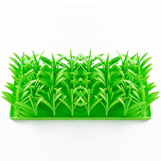 Silicone Pet Mat with Grass Design – Non-Slip, Easy to Clean Feeding Mat for Dogs and Cats, Vibrant Green 16.9cm x 36.1cm 0