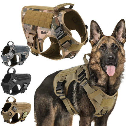Tactical Dog Harness and Leash Set for Large Breeds – Adjustable Military-Style Dog Gear 1