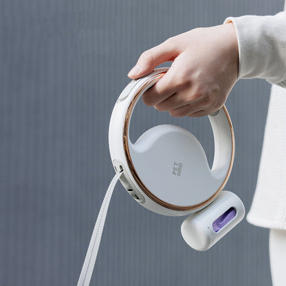 USB Rechargeable Dog Leash with Built-in Flashlight and Poop Bag Holder – 3 Meters Long 1