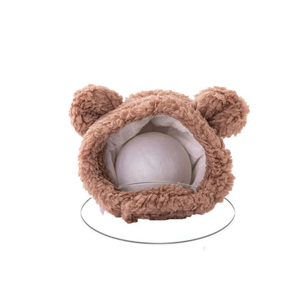 Winter Pet Hat - Adorable Bear and Rabbit Cosplay Hood for Dogs and Cats 10